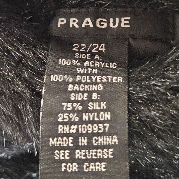 Prague Black Faux Fur Reversible Silk Blend Zip Front Side Pockets Dressy Vest - Picture 7 of 10